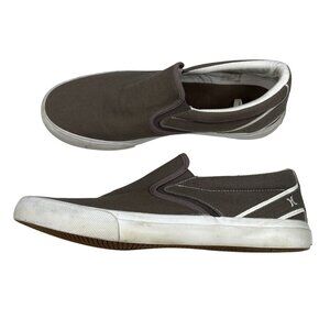 Hurley Arlo Slip Grey Canvas Shoes Casual Comfort Skater Sneakers Men's Size 12M